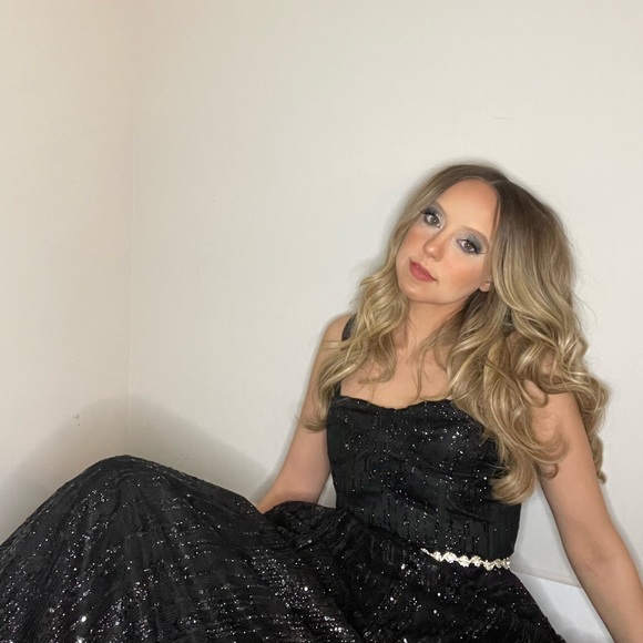 NEW Altar’d State Black Sequin Gown size small - Picture 2 of 3